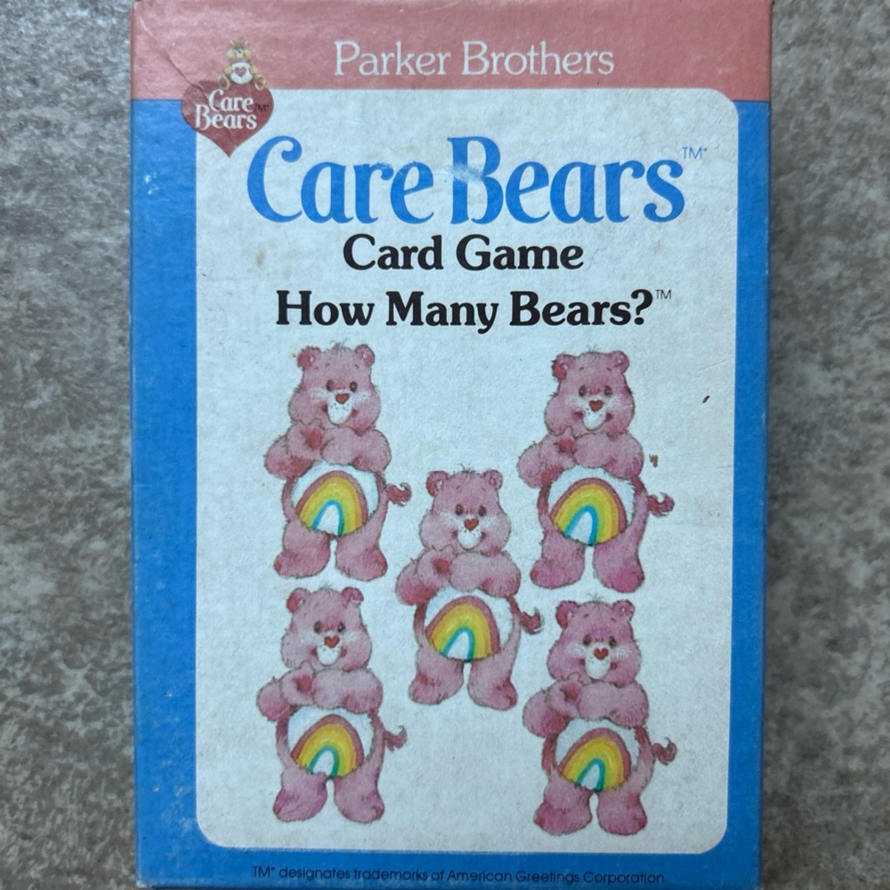 Vintage 1983 CARE BEARS Card Game How Many Bears Parker Brothers, 35 Cards, GUC
